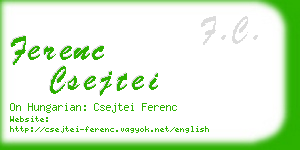 ferenc csejtei business card
